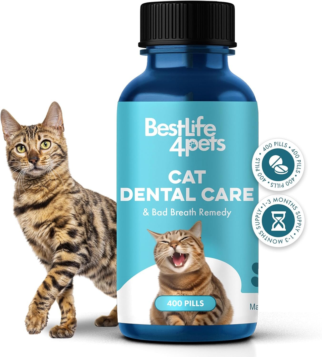 Cat Dental Care & Bad Breath Remedy – Natural Oral Health for Cats Teeth, Mouth & Gums; Daily Cat Breath Freshener, Plaque &Tartar Control Help...